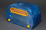 FADA 659 ’Temple’ Catalin Radio in Lapis-Lazuli Blue Swirl and Yellow